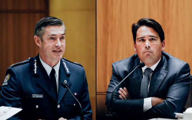 National Party MP Simon Bridges went head-to-head with Police Commissioner Andrew Coster. (Photo: RNZ / Samuel Rillstone)