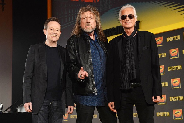 Led Zeppelin's (from left) John Paul Jones, Robert Plant and Jimmy Page in 2012. Photo / Getty Images