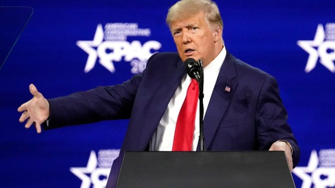 Donald Trump at CPAC 2021. Photo / AP