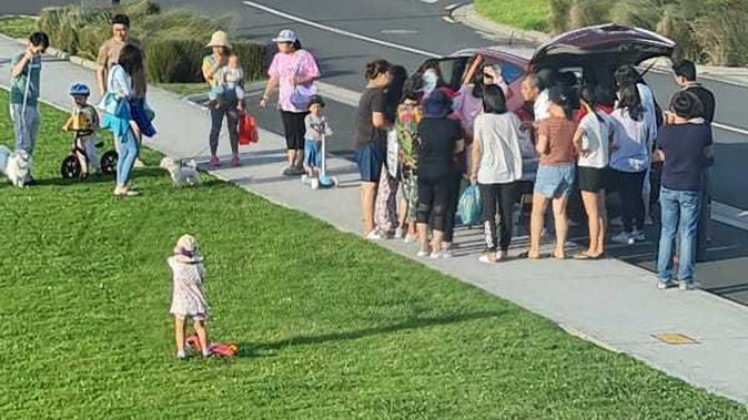 Police were called about this alleged "market" on the side of a Hobsonville street. Photo / Supplied
