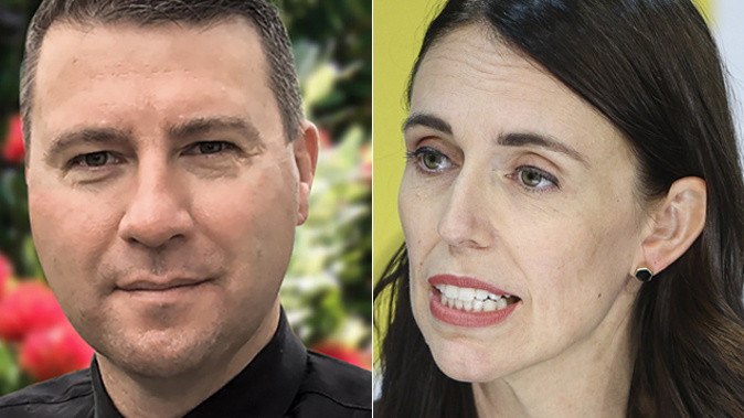 Vaughan Couillault and Jacinda Ardern. (Photo / NZ Herald)