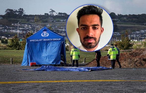 The body found in a burning car in Flat Bush on Saturday has been identified as Kunal Khera, 26, from Manukau. (Photo / Alex Burton)
