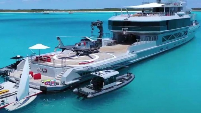 The largest superyacht destined for New Zealand in time for tomorrow's America's Cup - the 85m Bold - has been denied entry. Screenshot / YouTube