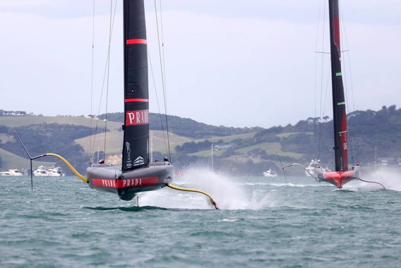 Luna Rossa on their way to victory in race 2 of the America's Cup Match on Wednesday. Photo / Getty Images