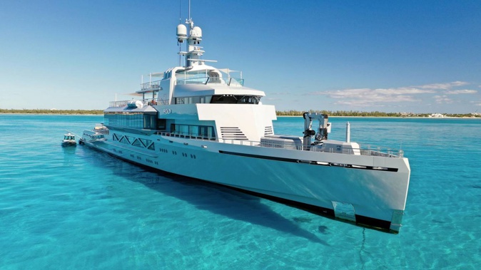 The luxury 85-metre-long motor yacht Bold owned by German billionaire Guido Krass. Photo / Supplied