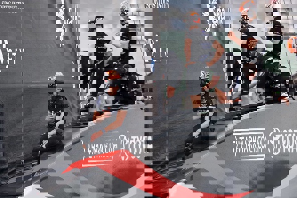 Team New Zealand helmsman Peter Burling after race one. Photo / Getty