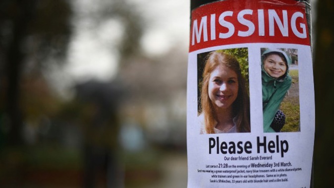 A missing poster for Sarah Evarard before his alleged killer was arrested. (Photo / AP)