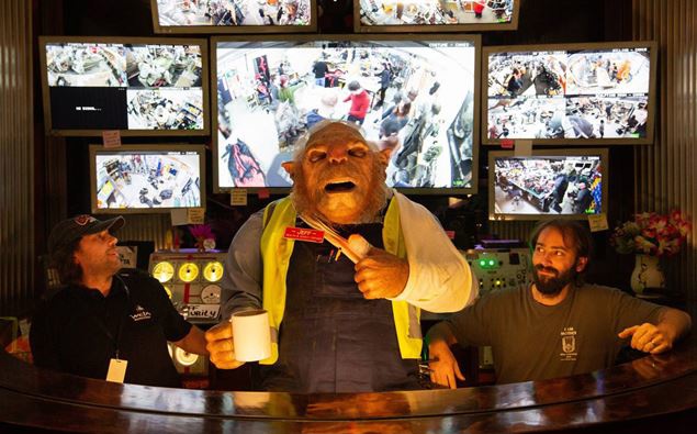 Rod Sheehy (left) and Zoilo Abad (right) are two of the creatives behind Jeff, the animatronic creature fronting Weta Workshop Unleashed. Photo / Slyvie Whinray