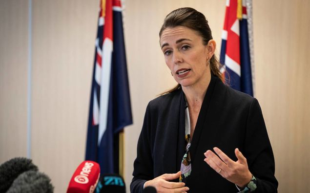 Prime Minister Jacinda Ardern addresses the issue of gun violence two years after the Christchurch terror attacks. Photo / Jason Oxenham