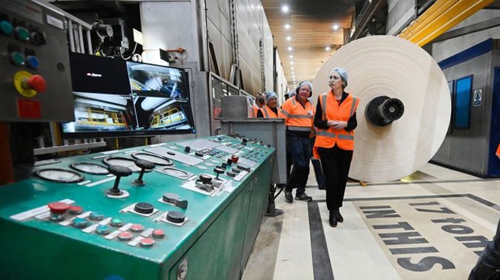 Prime Minister Jacinda Ardern visited the Whakatāne Mill on the campaign trail in September last year. Photo / File