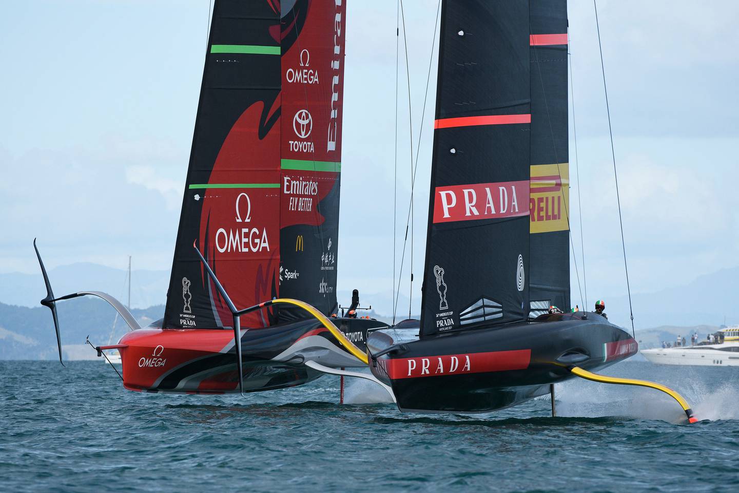 Team New Zealand in action against Luna Rossa. Photo / Photosport