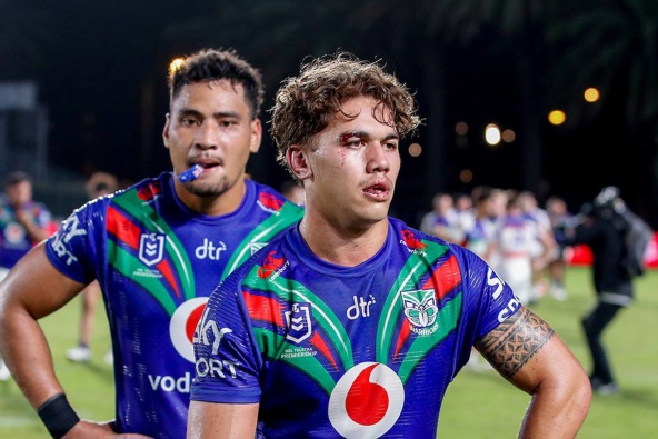 A dejected looking Chanel Harris-Tavita after the Warriors were beaten by the Knights. Photosport