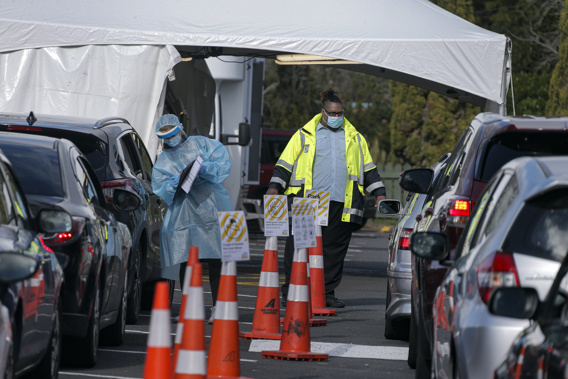 People waiting to get tested in Auckland during the August outbreak. (Photo / NZ Herald)