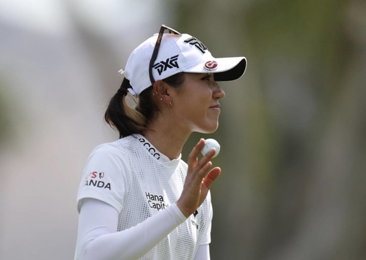 Lydia Ko celebrates a birdie. Photo / Getty