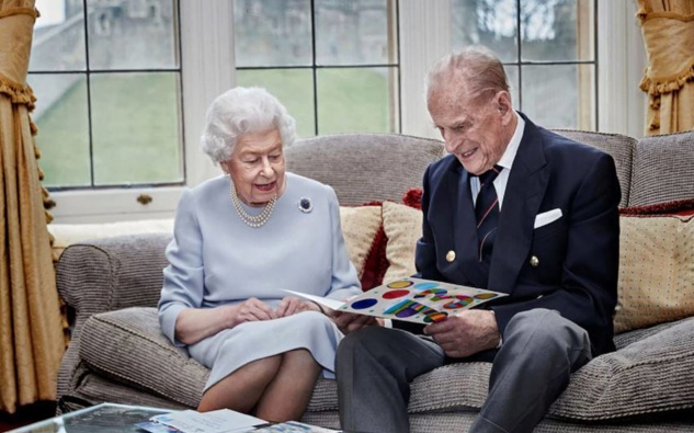 The official portrait of the Queen and Duke Of Edinburgh for their 73rd wedding anniversary in November last year.