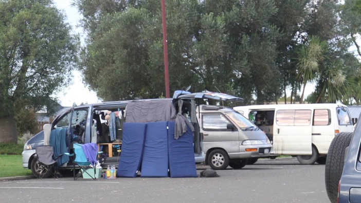 Freedom campers in Te Puke in May 2018. Photo / Stuart Whitaker