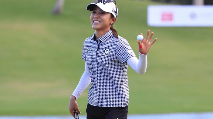 Lydia Ko reacts after winning the Lotte Championship golf tournament in Kapolei, Hawaii. Photo / AP