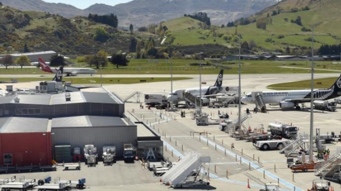 Queenstown Airport receives it's first international flight in a year. (Photo / ODT)