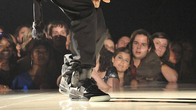 The Nike Air Yeezy 1 Prototypes worn by West during his performance. (Photo / Getty Images)