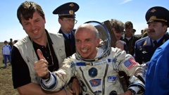 Dennis Tito, pictured here after landing back on earth in May 2001, was the world's first space tourist. (Photo / Getty)
