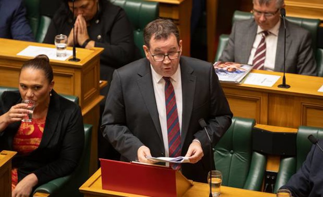 Finance Minister Grant Robertson announcing the 2019 Budget. (Photo / NZ Herald)