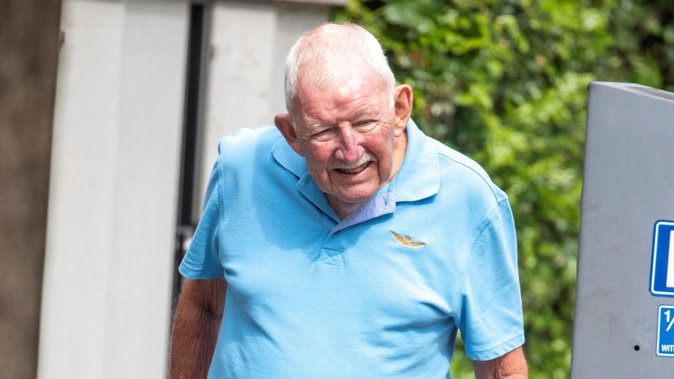 Sir Ron Brierley out for a stroll in Sydney's Double Bay in December 2020. Photo / Liam Mendes