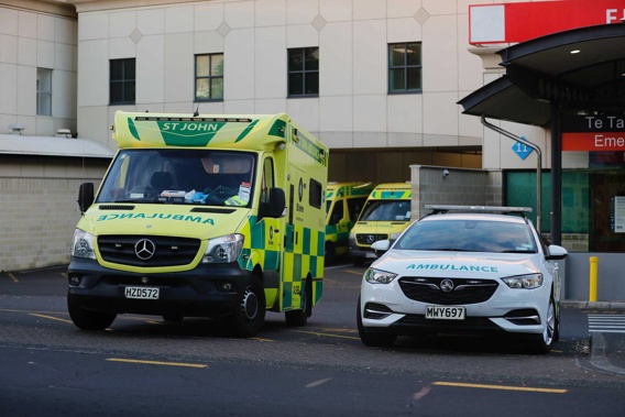Ambulances outside Middlemore Hospital on Tuesday. (Photo / Dean Purcell)