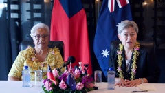 In this photo taken from video supplied by the Australian Department of Foreign Affairs, Australian Foreign Minister Penny Wong, right, holds a joint press conference with Samoan Prime Minister Fiame Naomi Mata’afa in Apia, Samoa, Thursday, June 2, 2022. (Photo / AP)