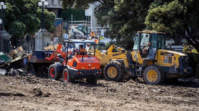 The planning and clean-up of Parliament grounds began the day after police cleared protesters off the site. Photo / Mark Mitchell