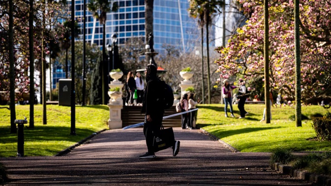 The body of a newborn baby was found in Albert Park, in central Auckland, on the morning of August 24, 2025 New Zealand Herald photograph by Dean Purcell