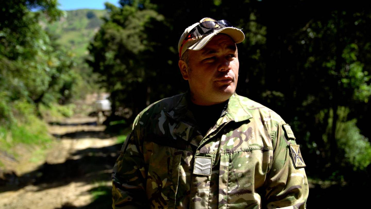 Corporal Storm Harrison drove a Unimog through a flood ravaged Esk Valley. Photo / Supplied