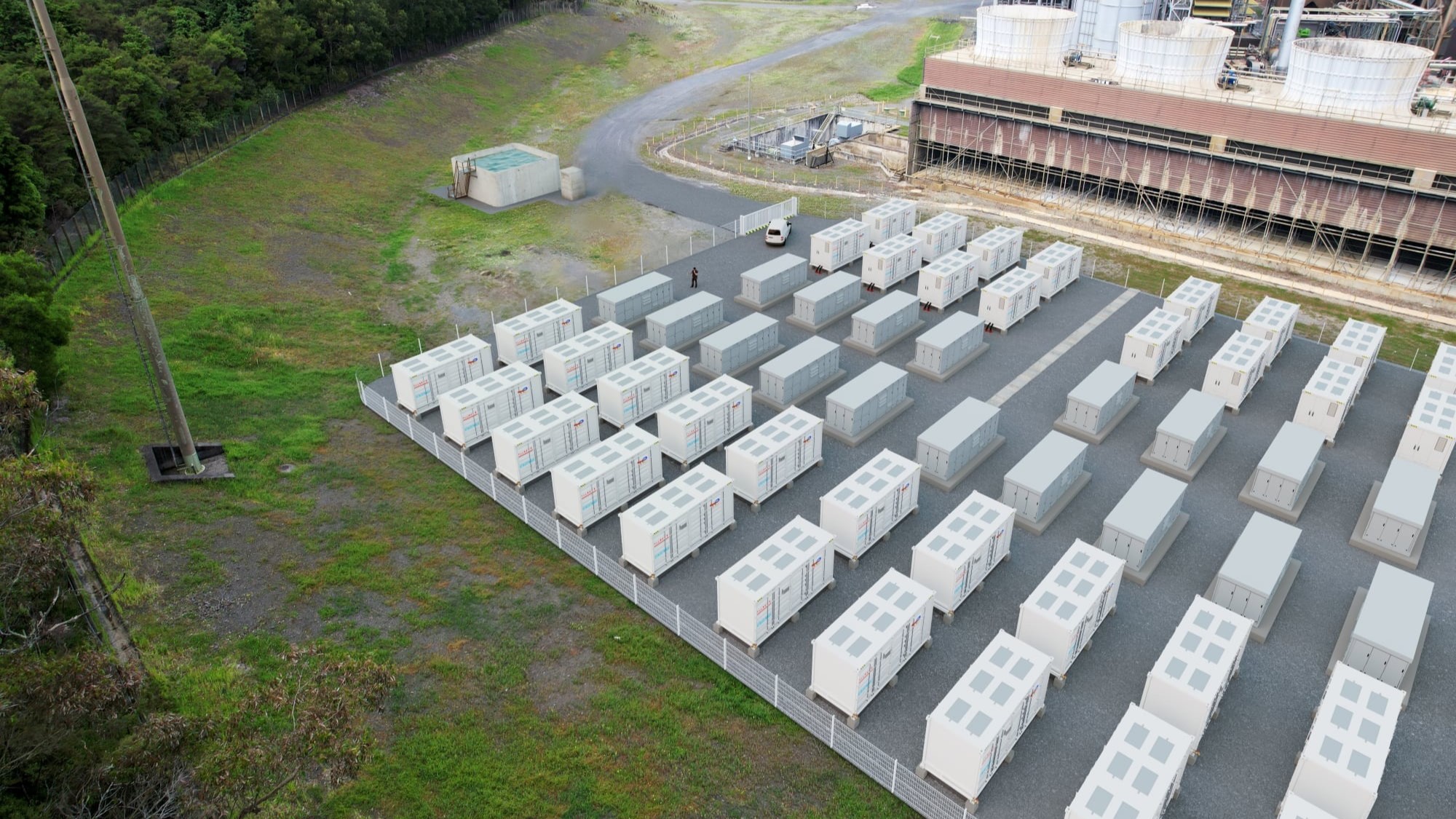 An artist's rendering of Genesis Energy's battery project at Huntly.