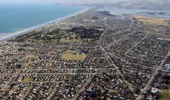 Aerial view of New Brighton, Christchurch. Photo / Geoff Sloan