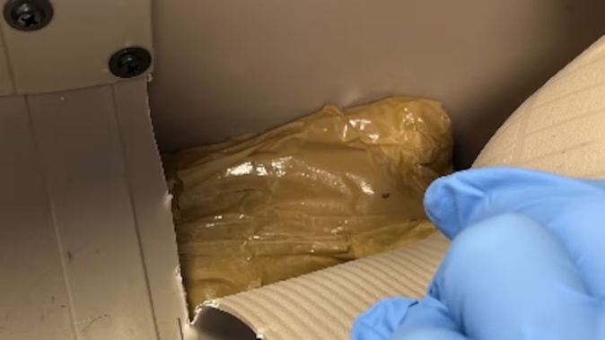 A Dutch national's carry-on case intercepted at Auckland Aiport hid 4.4kg of methamphetamine. Photo / New Zealand Customs Service
