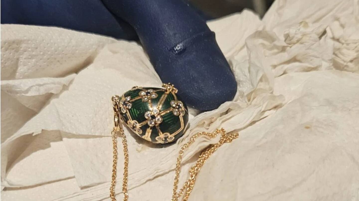 The recovered Faberge locket. Photo / NZ Police