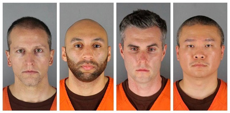 Former police officers Derek Chauvin, J. Alexander Kueng, Thomas Lane and Tou Thao. (Photo / AP)