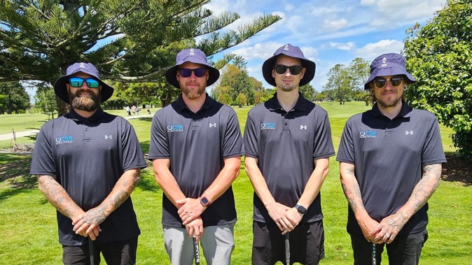 The Just Tap It In golf team in Hamilton take to the fairways as part of the Cancer Society's annual 2023 Longest Day Golf Challenge fundraiser. Photo / Cancer Society