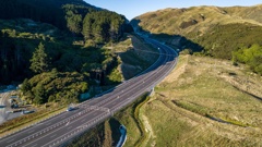 The new State Highway 1 Transmission Gully motorway viewed from Mackays Crossing on March 29, 2022. (Photo / Mark Mitchell)