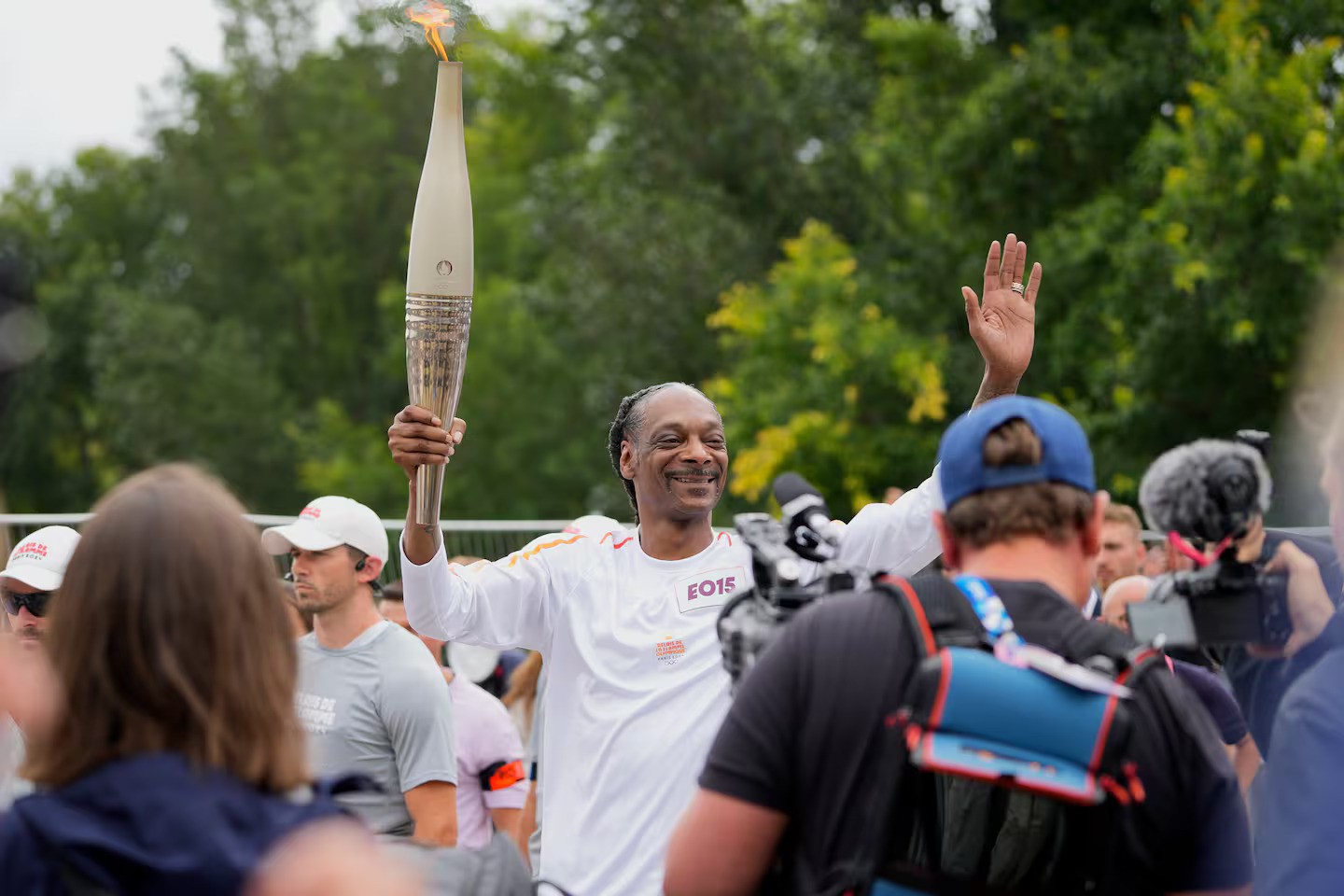 Snoop Dogg was one of many torchbearers. Photo / Getty Images