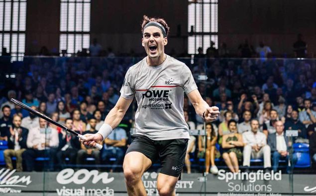 Paul Coll celebrates winning the British Open. (Photo / PSA Squash)