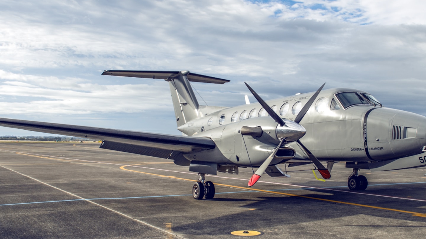 Close call for light plane and RNZAF King Air 350 at Hokitika Airport. Photo / NZDF