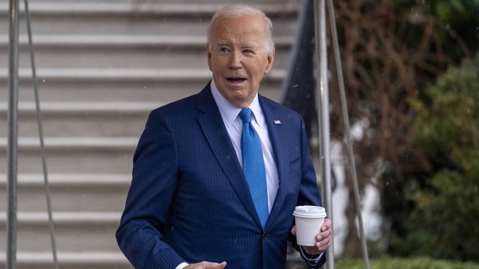 President Joe Biden walks out of the White House to board Marine One for a short trip to Walter Reed National Military Medical Center for his annual physical. Photo / AP