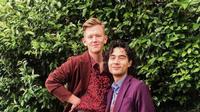 Comedian Chris Parker, right, and his new husband, Micheal McCabe. Photo / Instagram