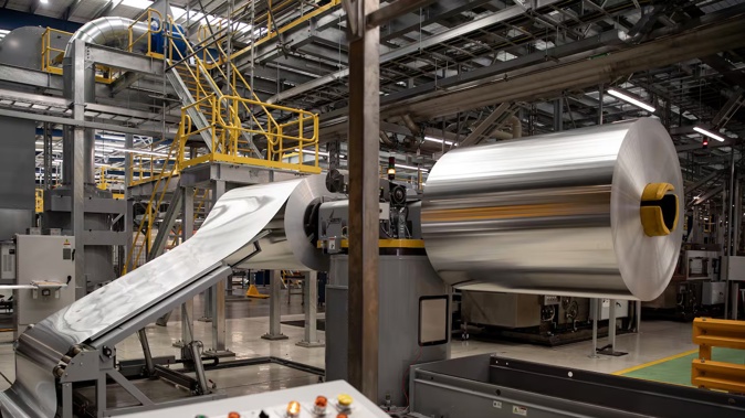 The Recorp plant in South Auckland producing aluminium rolls for soft drink cans. The metal is used across the world in a wide variety of products. Photo / Dean Purcell
