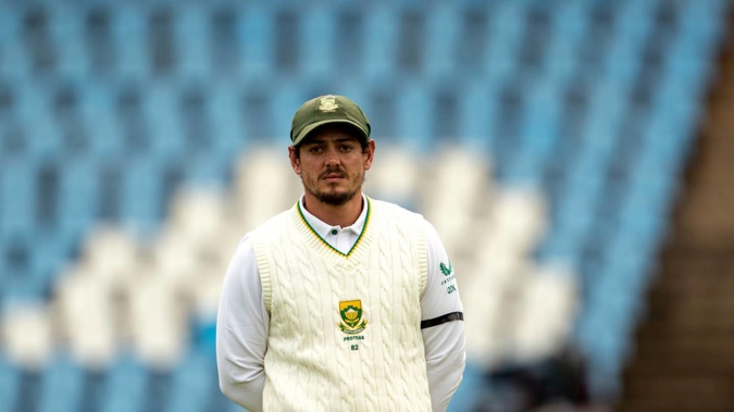 South Africa's Quinton de Kock during the test against India. Photo / AP