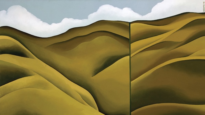 Robin White's 1970 oil on canvas, Untitled (Porirua Hills). Photo / Supplied | File