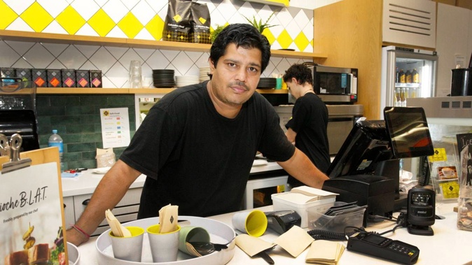Himanshu Sharma is at his wits' end after his cafe business was targeted in a burglary. Photo / Tania Whyte