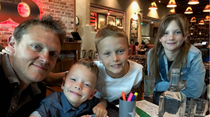 Barry Kay, pictured with his kids, from left, Phoenix, Jayden and Natalia. (Photo / Supplied)