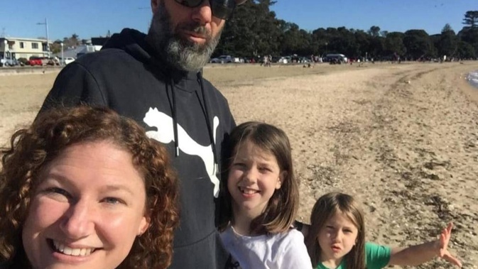 Jason Halloran and Jessie Teece were getting their children, Aria and Isla, ready for bed on Sunday night when a headache turned into a medical emergency. Photo / Givealittle