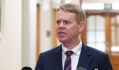 Labour leader Chris Hipkins during his caucus media standup, Parliament, Wellington, 07 October, 2025. Photo / Mark Mitchell